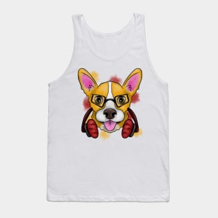 Corgi with headset Tank Top